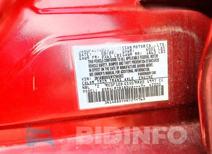 3N1AB8DVXNY294963 Photo# 12