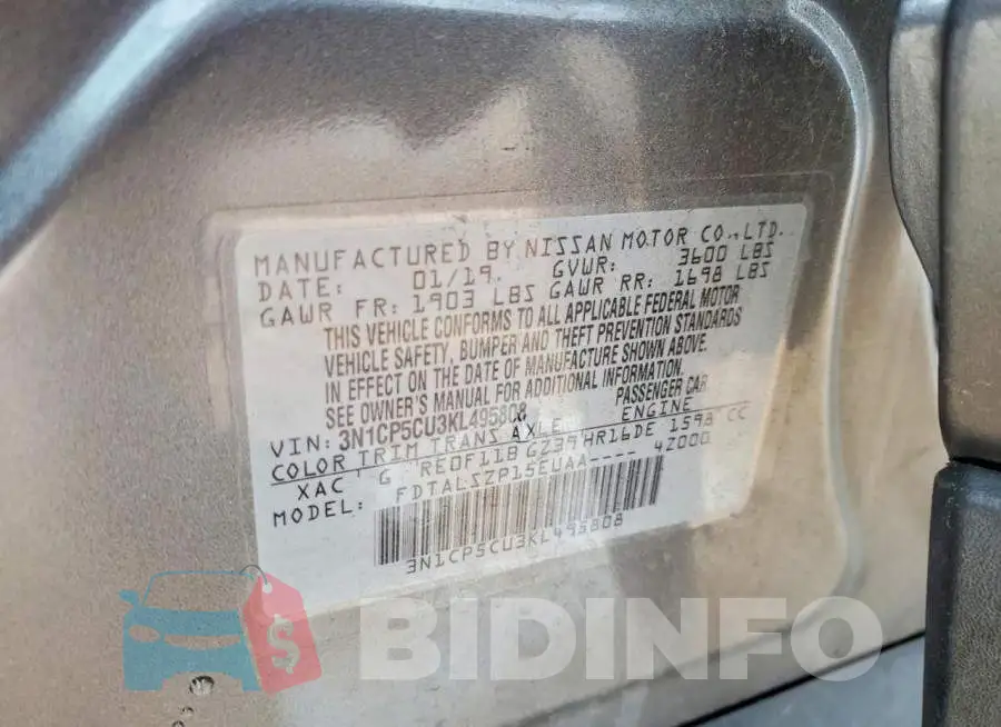3N1CP5CU3KL495808 Photo# 12