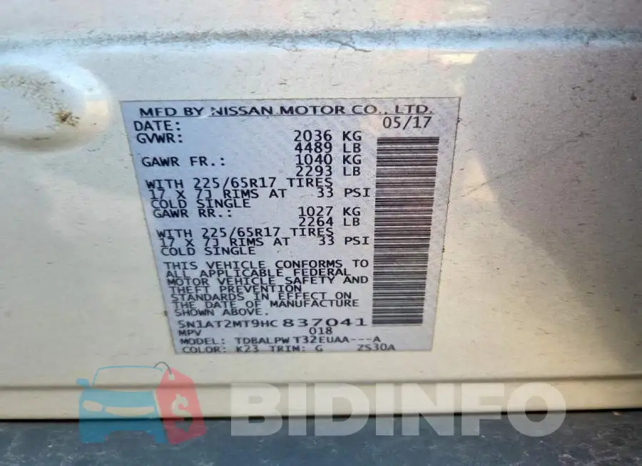 5N1AT2MT9HC837041 Photo# 13