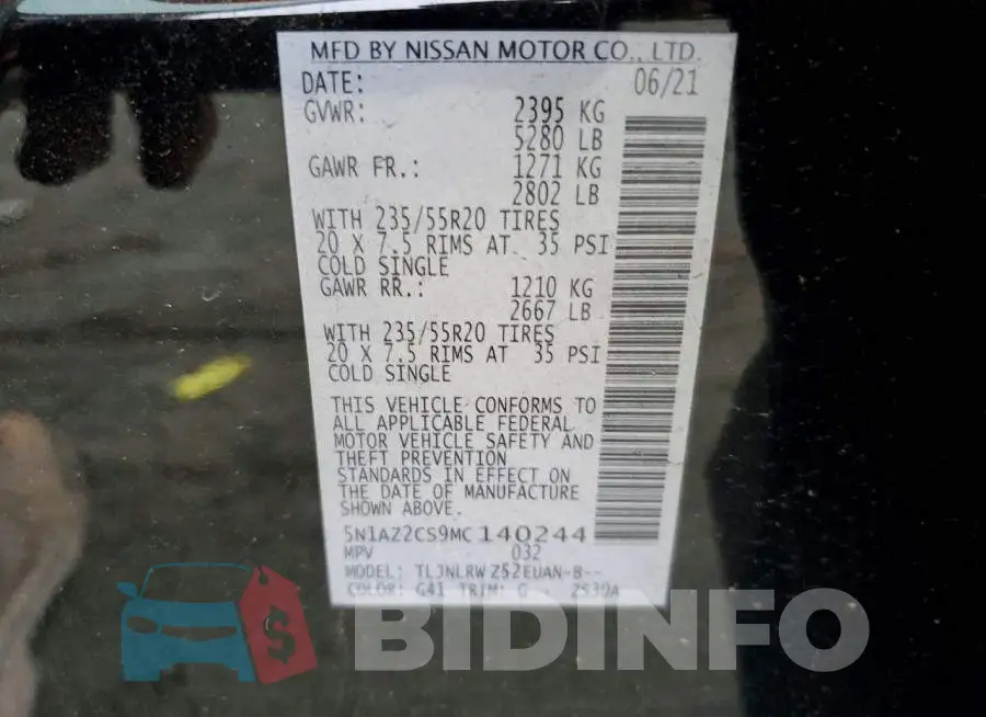 5N1AZ2CS9MC140244 Photo# 12