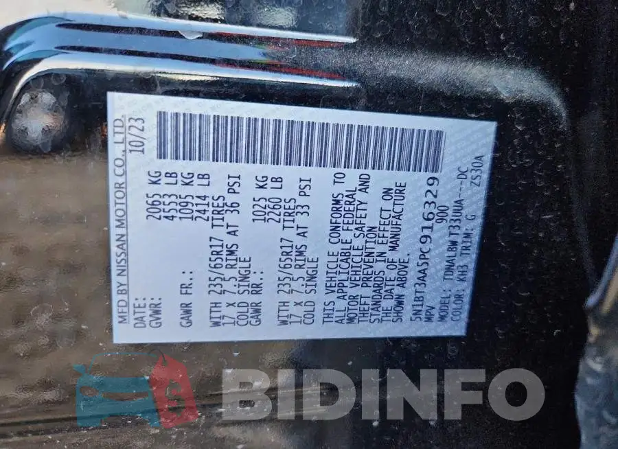 5N1BT3AA5PC916329 Photo# 14