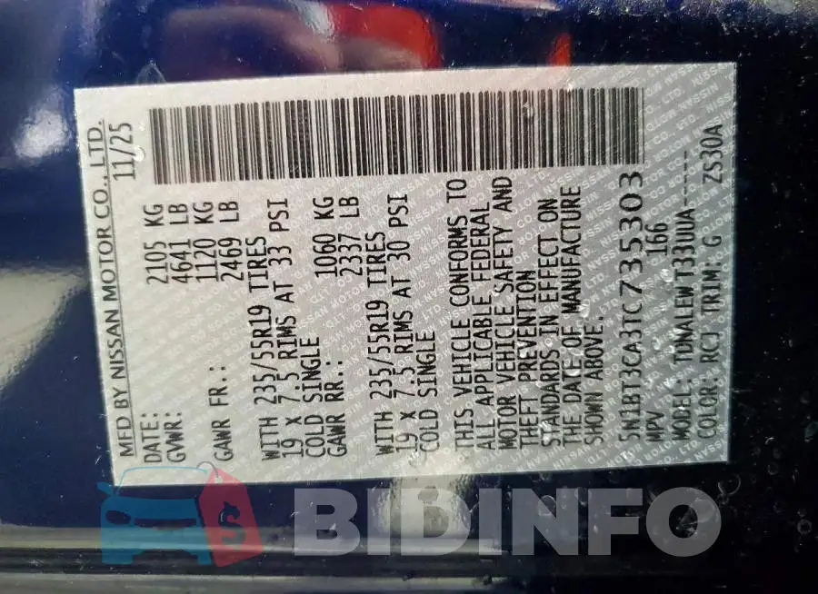 5N1BT3CA3TC735303 Photo# 13