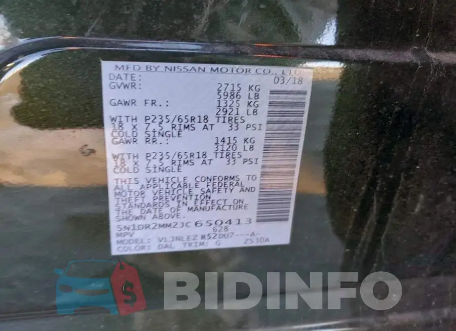 5N1DR2MM2JC650413 Photo# 13