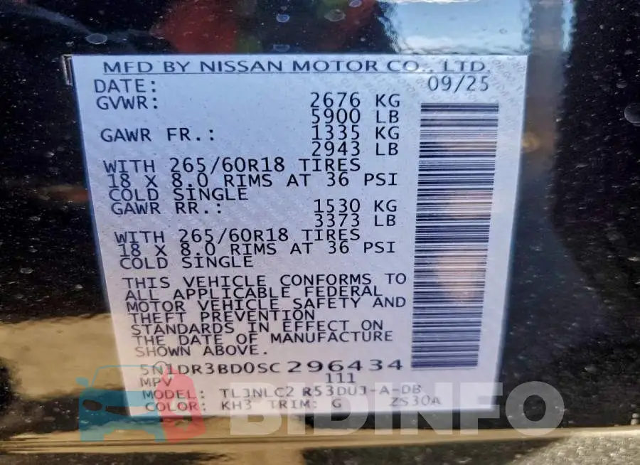 5N1DR3BD0SC296434 Photo# 13