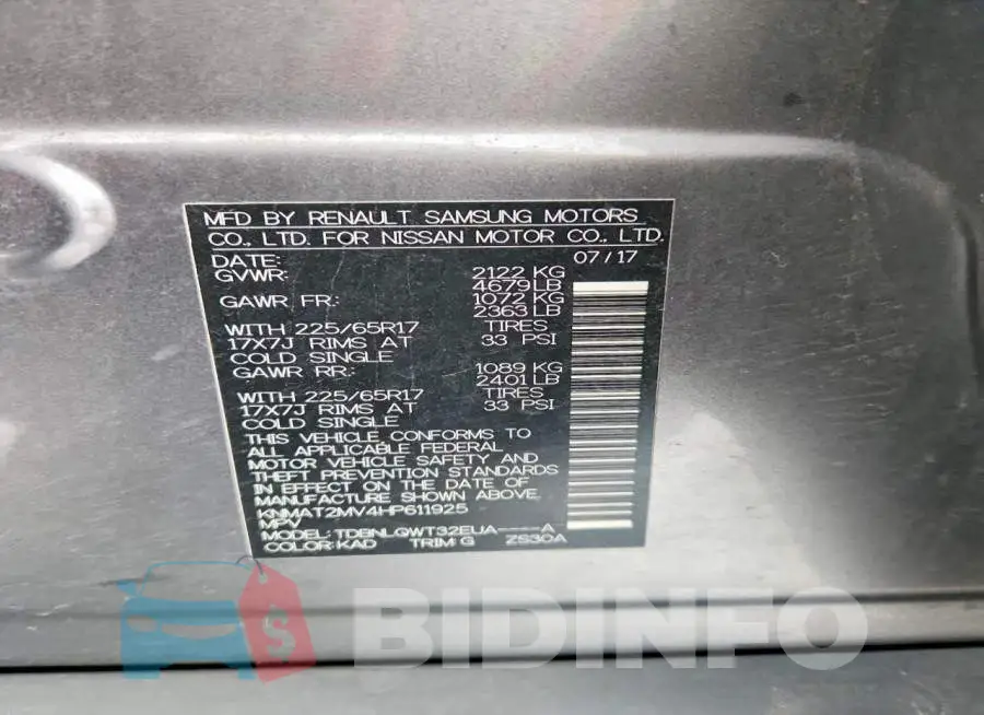 KNMAT2MV4HP611925 Photo# 13