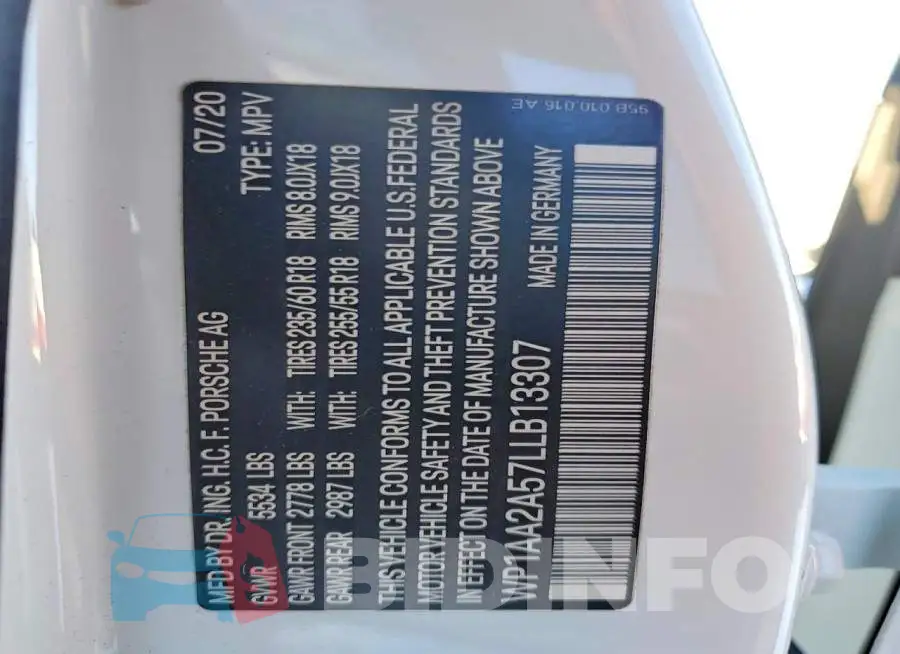 WP1AA2A57LLB13307 Photo# 14