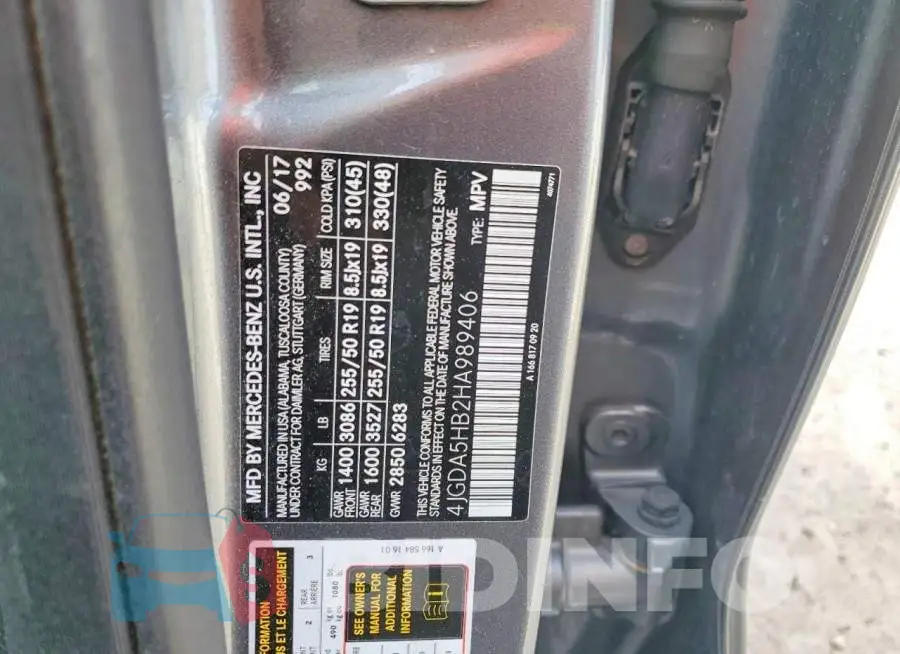 4JGDA5HB2HA989406 Photo# 13