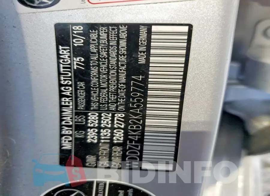 WDDZF4KB2KA559774 Photo# 12