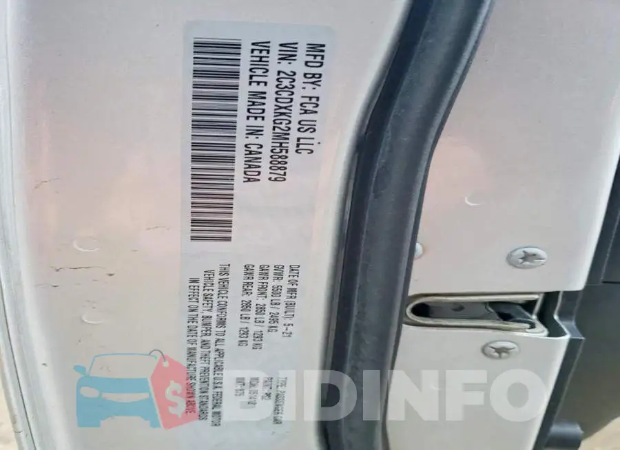 2C3CDXKG2MH588879 Photo# 13