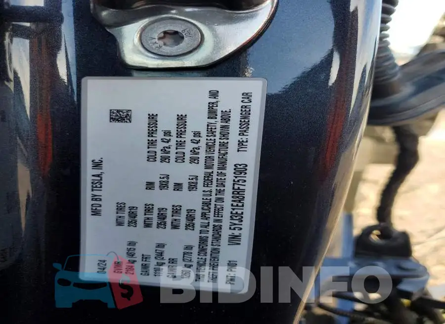 5YJ3E1EA8RF751903 Photo# 13