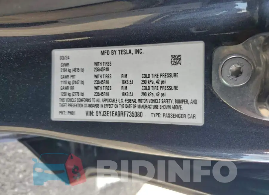 5YJ3E1EA9RF735080 Photo# 13