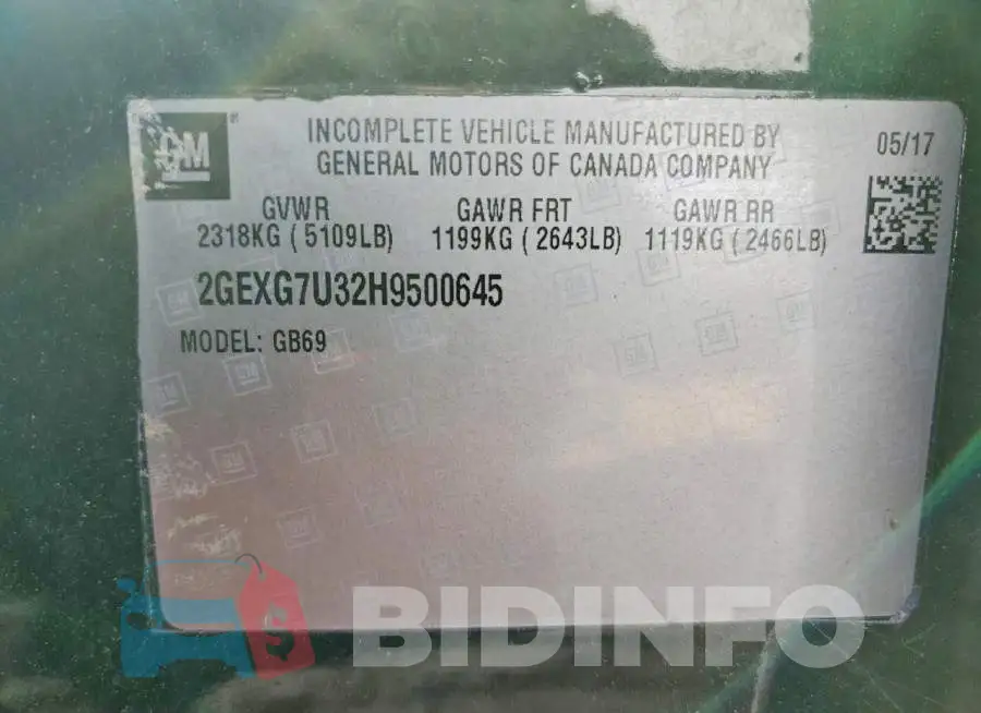 2GEXG7U32H9500645 Photo# 12