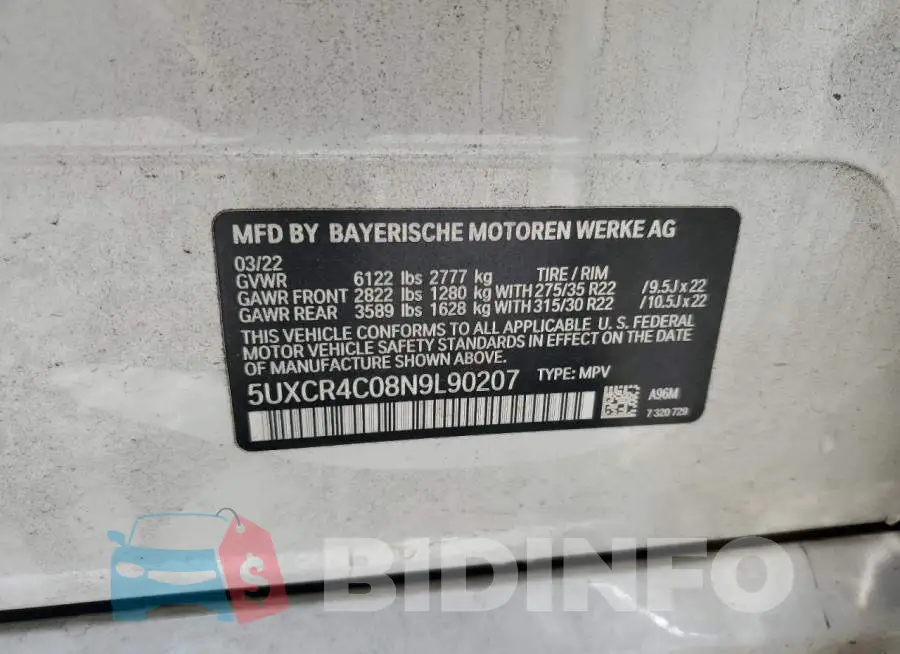 5UXCR4C08N9L90207 Photo# 12