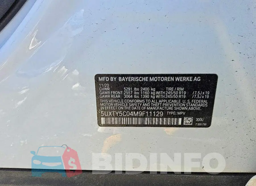 5UXTY5C04M9F11129 Photo# 13