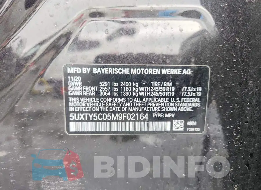 5UXTY5C05M9F02164 Photo# 13