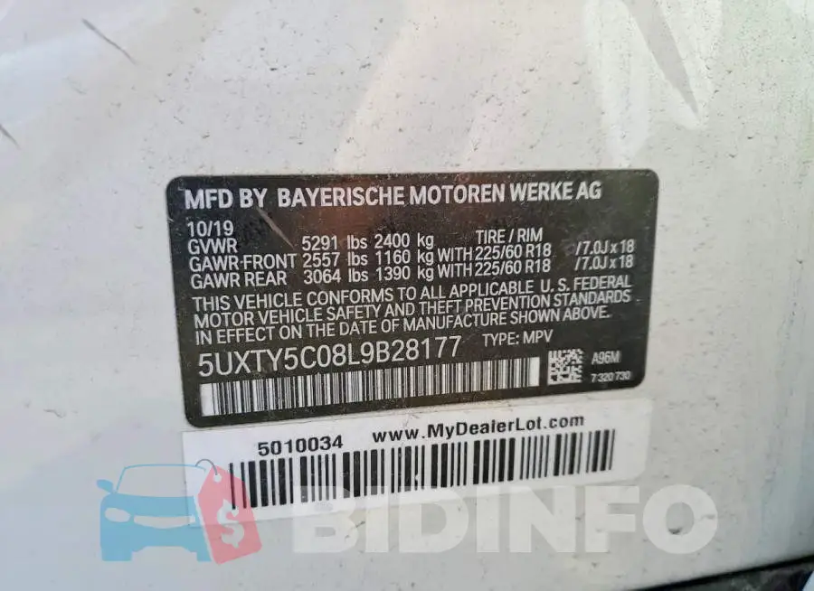 5UXTY5C08L9B28177 Photo# 13