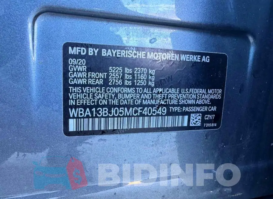 WBA13BJ05MCF40549 Photo# 10