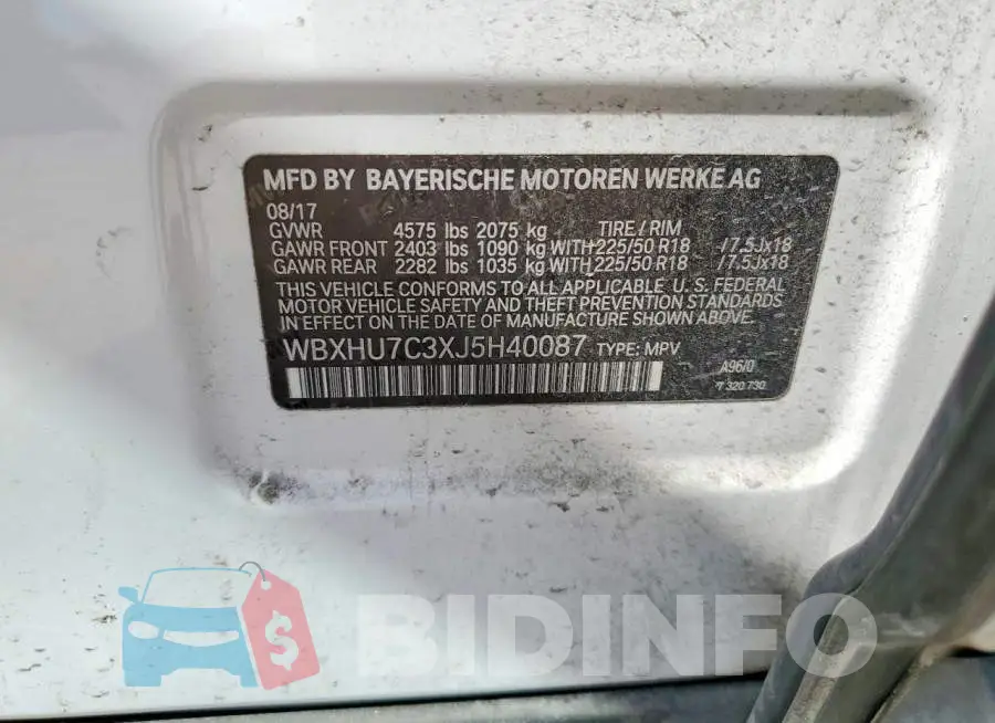 WBXHU7C3XJ5H40087 Photo# 12
