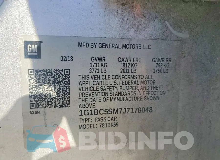 1G1BC5SM7J7178048 Photo# 13