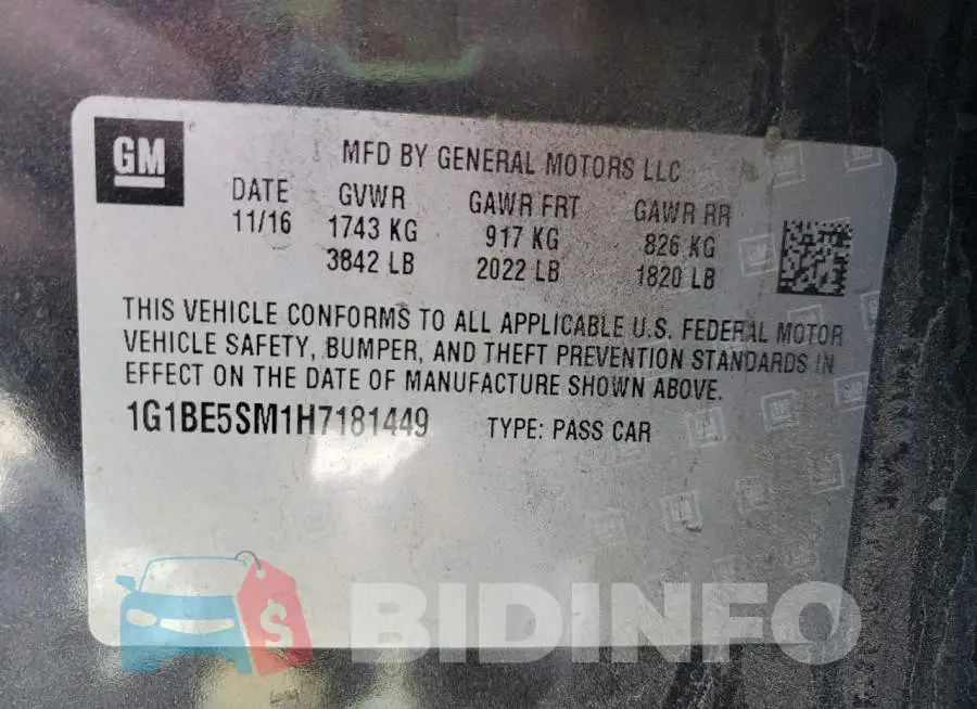 1G1BE5SM1H7181449 Photo# 12