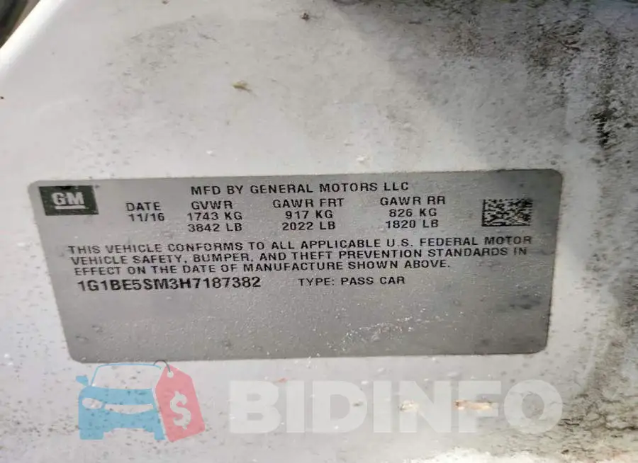 1G1BE5SM3H7187382 Photo# 12