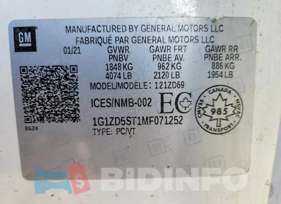 1G1ZD5ST1MF071252 Photo# 12