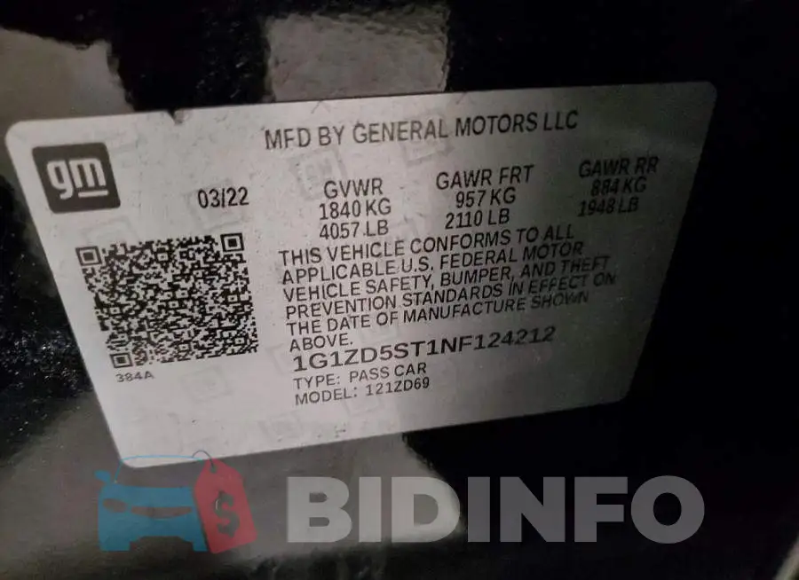 1G1ZD5ST1NF124212 Photo# 12