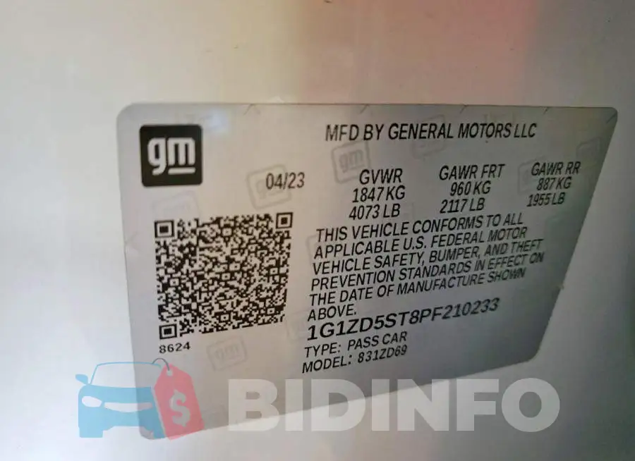 1G1ZD5ST8PF210233 Photo# 12