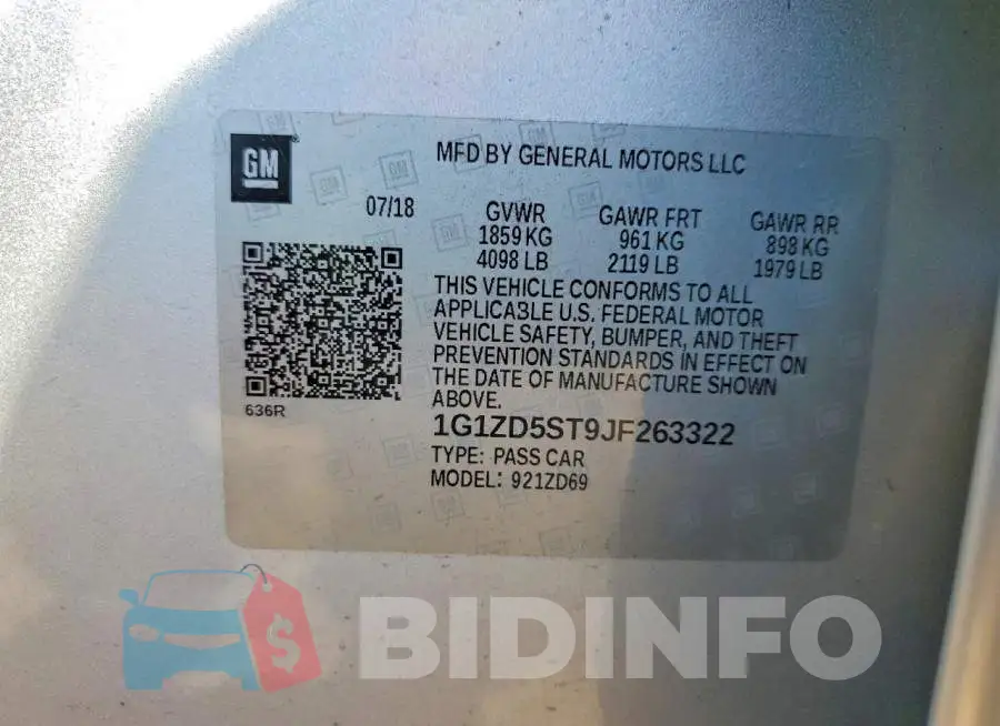1G1ZD5ST9JF263322 Photo# 12