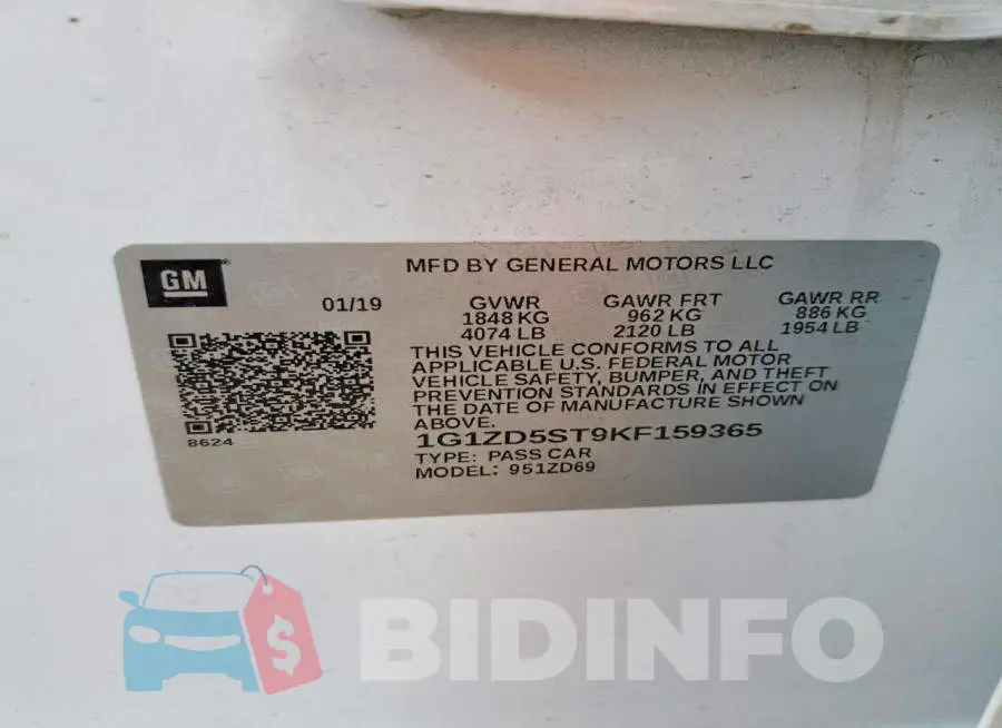 1G1ZD5ST9KF159365 Photo# 12