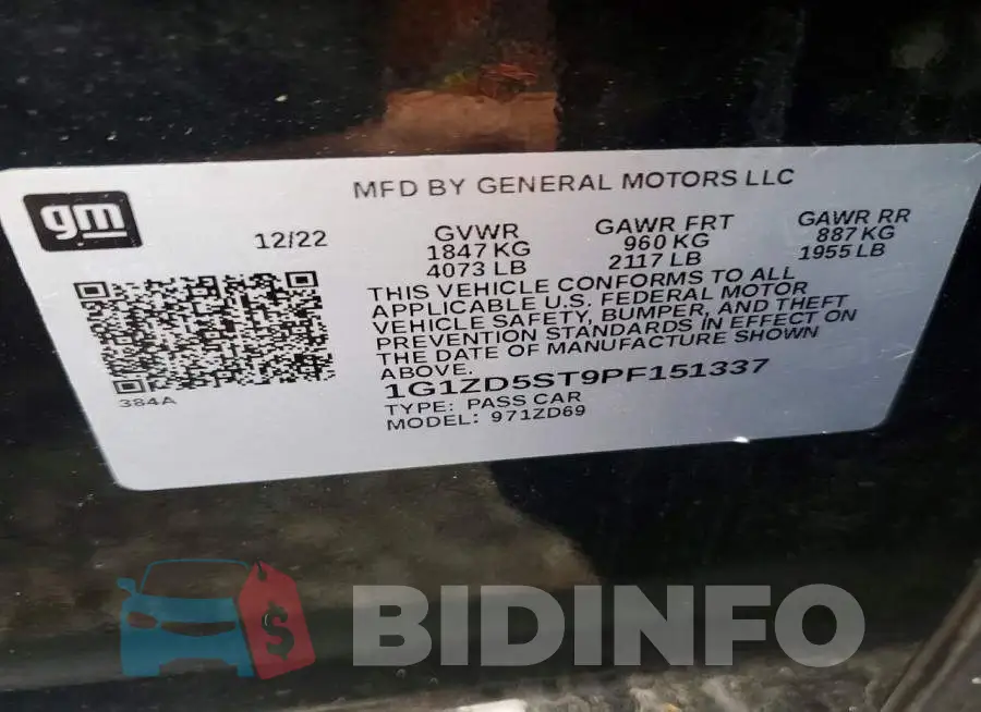 1G1ZD5ST9PF151337 Photo# 12
