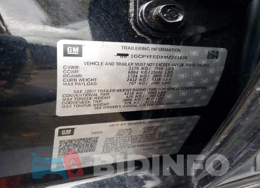 1GCPYFEDXMZ241636 Photo# 12
