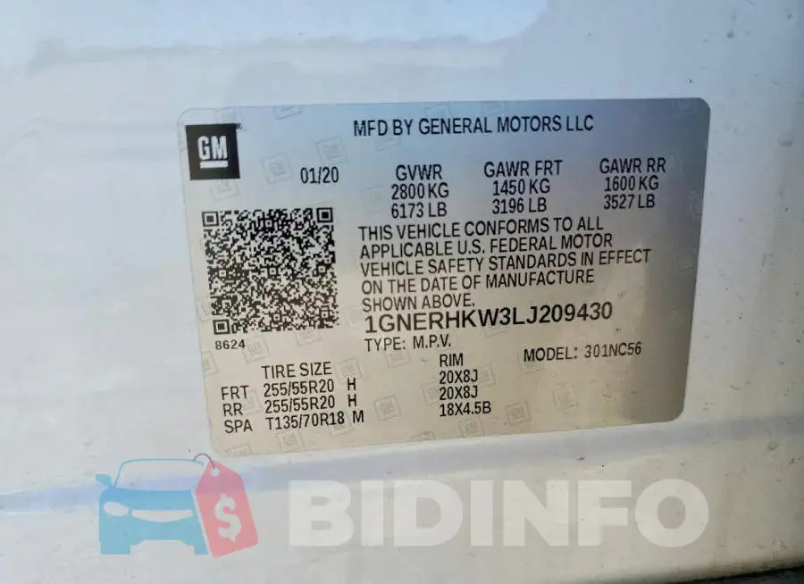 1GNERHKW3LJ209430 Photo# 14