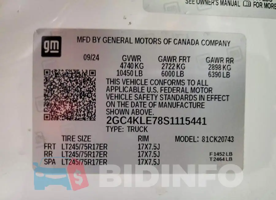 2GC4KLE78S1115441 Photo# 12
