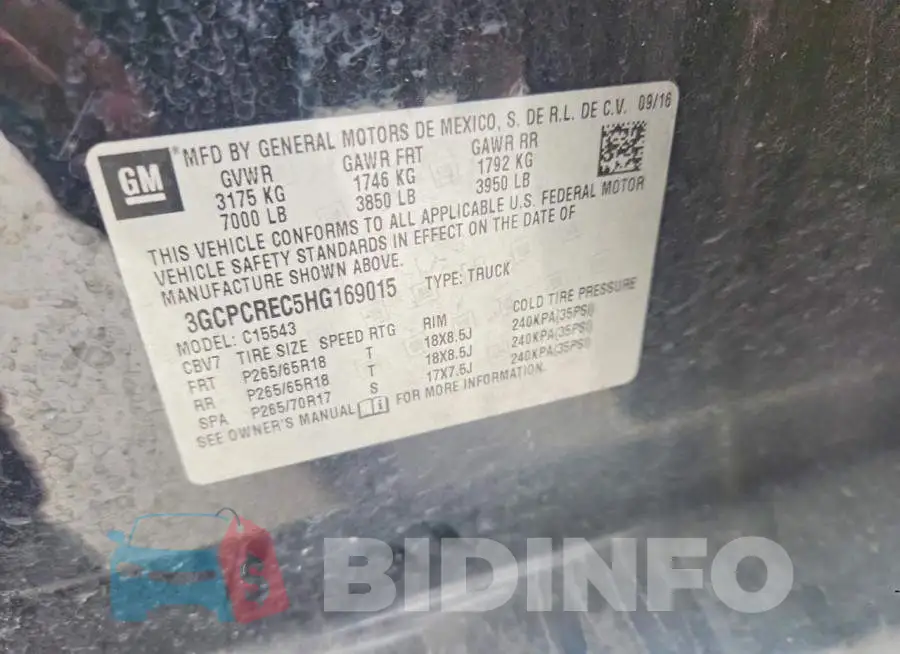 3GCPCREC5HG169015 Photo# 12