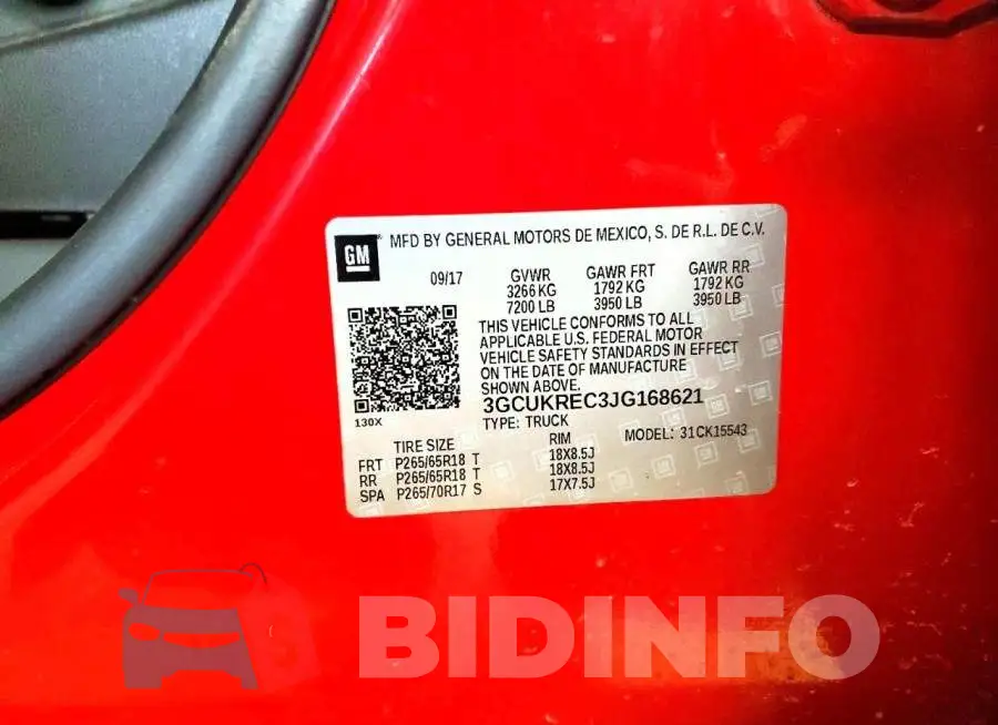 3GCUKREC3JG168621 Photo# 12