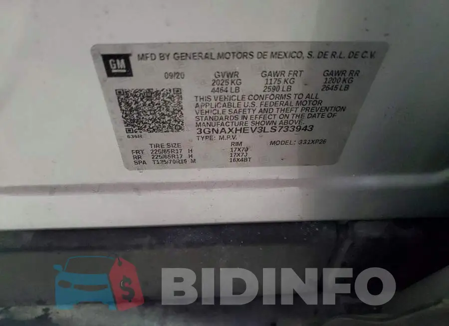3GNAXHEV3LS733943 Photo# 13