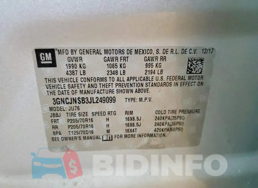 3GNCJNSB3JL249099 Photo# 13