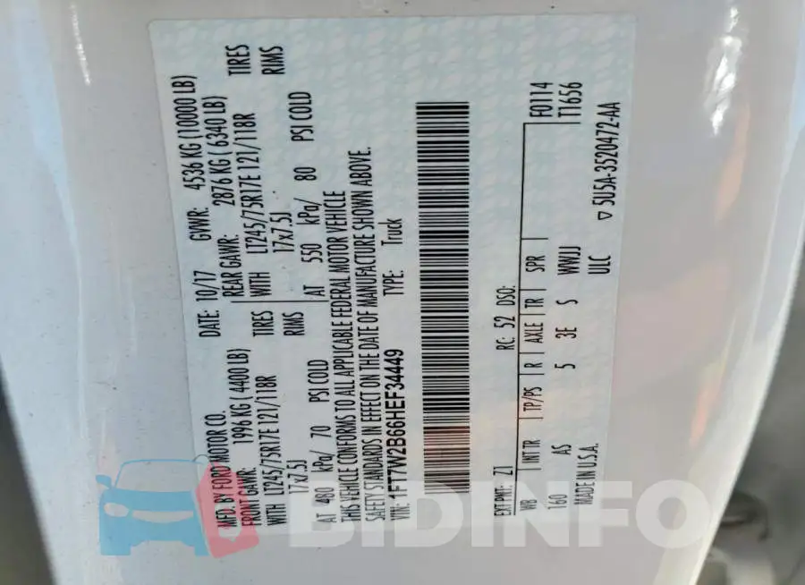 1FT7W2B66HEF34449 Photo# 12