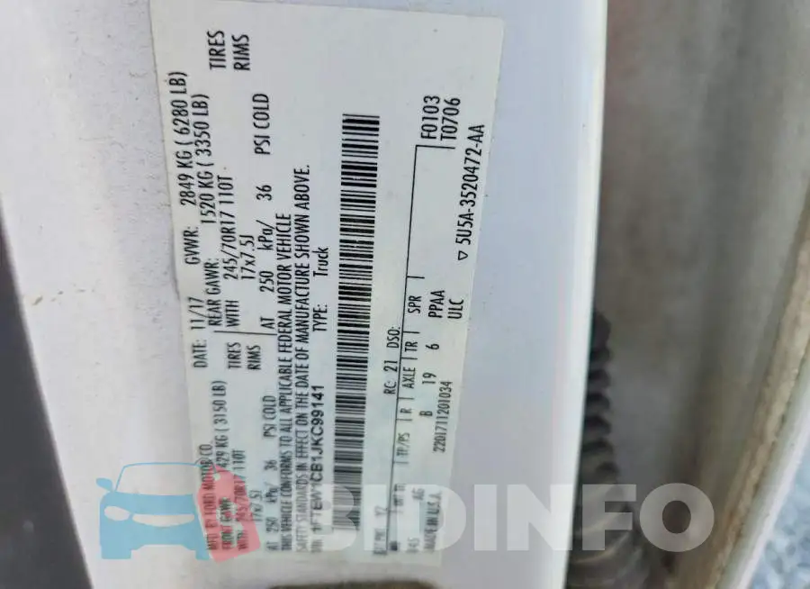 1FTEW1CB1JKC99141 Photo# 12