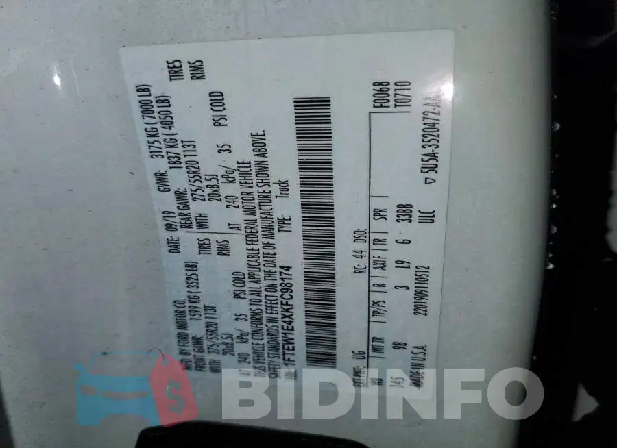 1FTEW1E4XKFC98174 Photo# 12