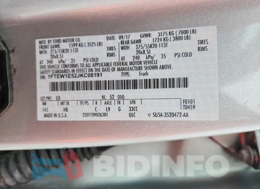1FTEW1E52JKC08191 Photo# 12