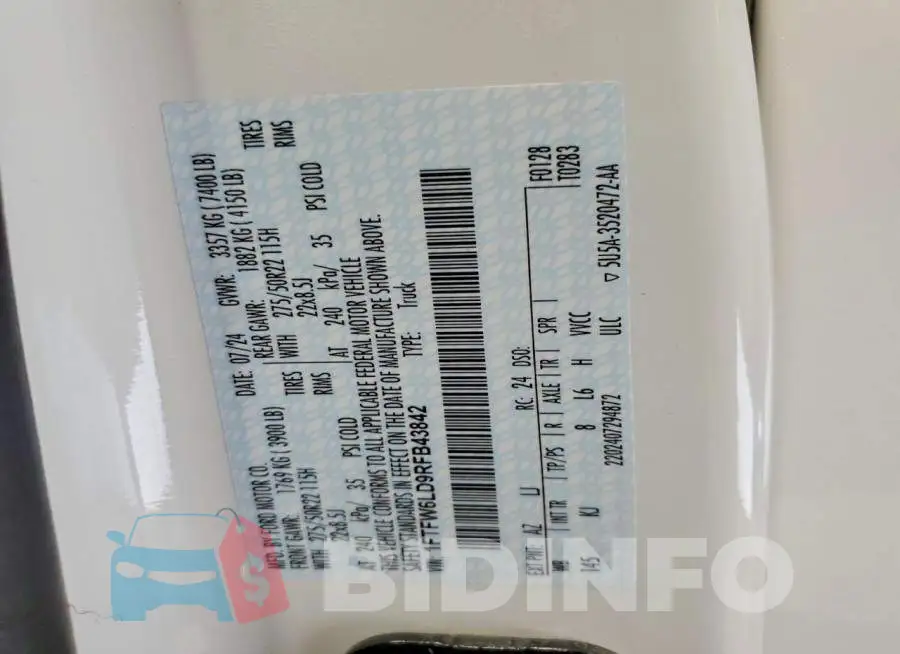 1FTFW6LD9RFB43842 Photo# 12