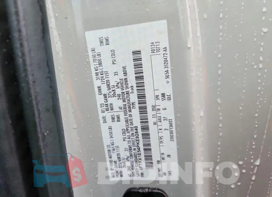 1FTFX1E54PKE92840 Photo# 12
