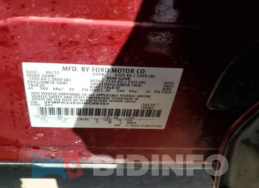 2FMPK3J83HBC68383 Photo# 13