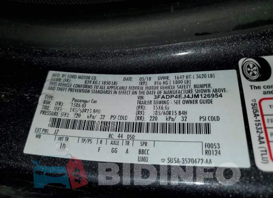 3FADP4EJ4JM126954 Photo# 12