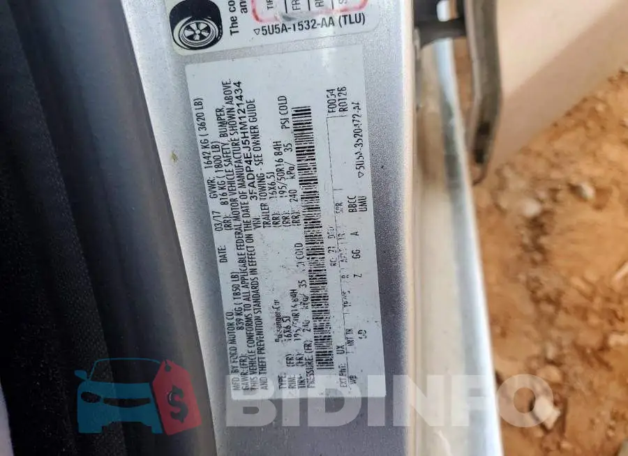 3FADP4EJ5HM121434 Photo# 12