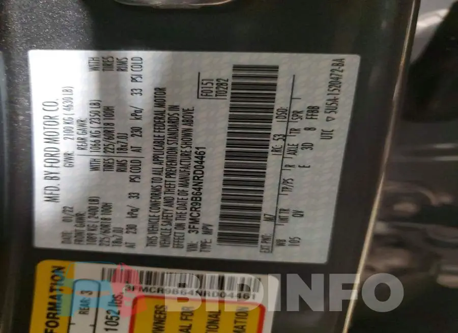 3FMCR9B64NRD04461 Photo# 12