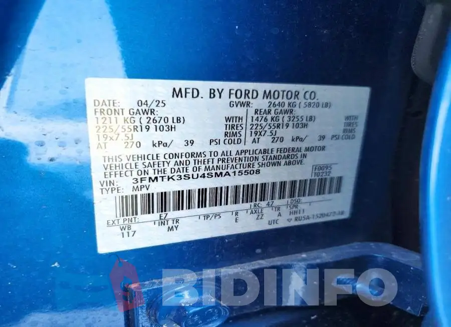 3FMTK3SU4SMA15508 Photo# 13