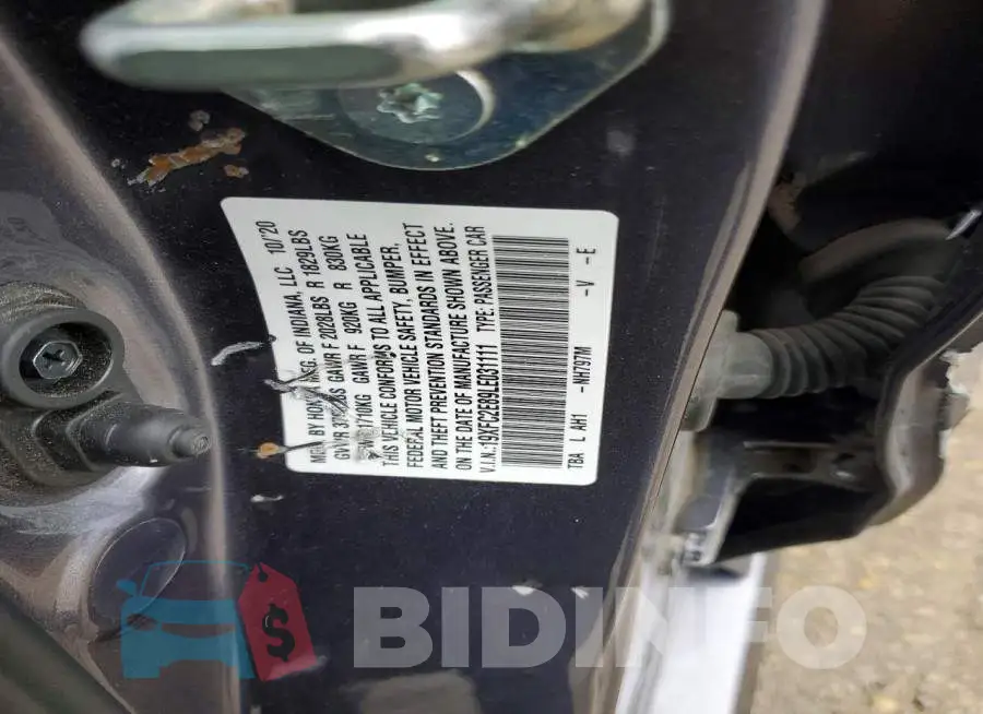 19XFC2E89LE031111 Photo# 12